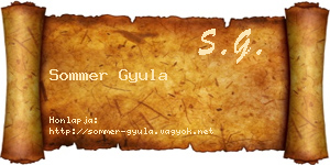 Sommer Gyula névjegykártya